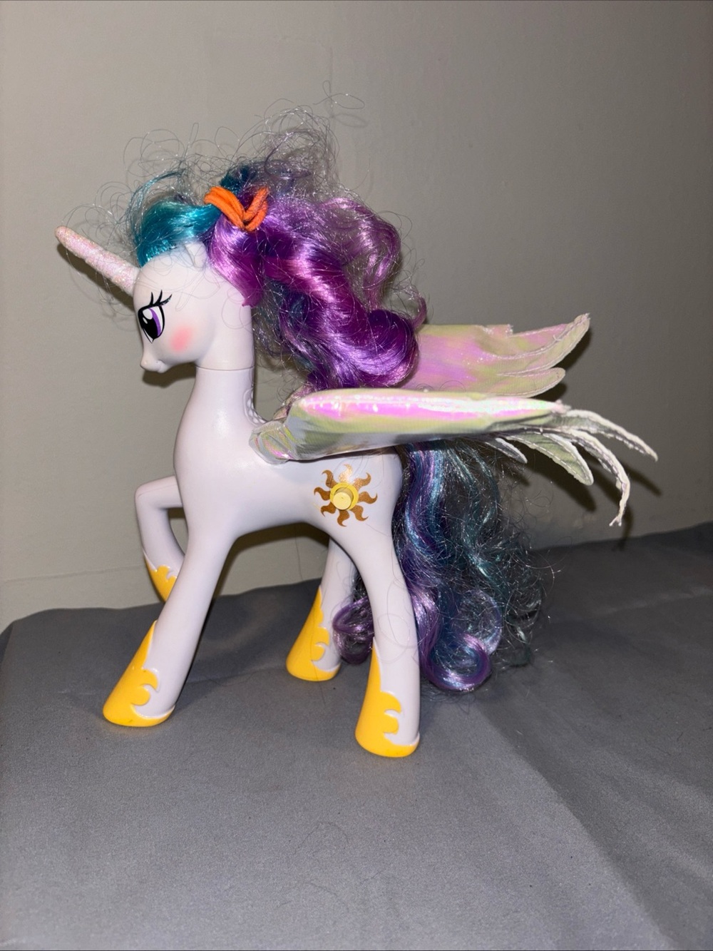 My Little Pony White Unicorn with Purple & Teal Mane  lights up and talks